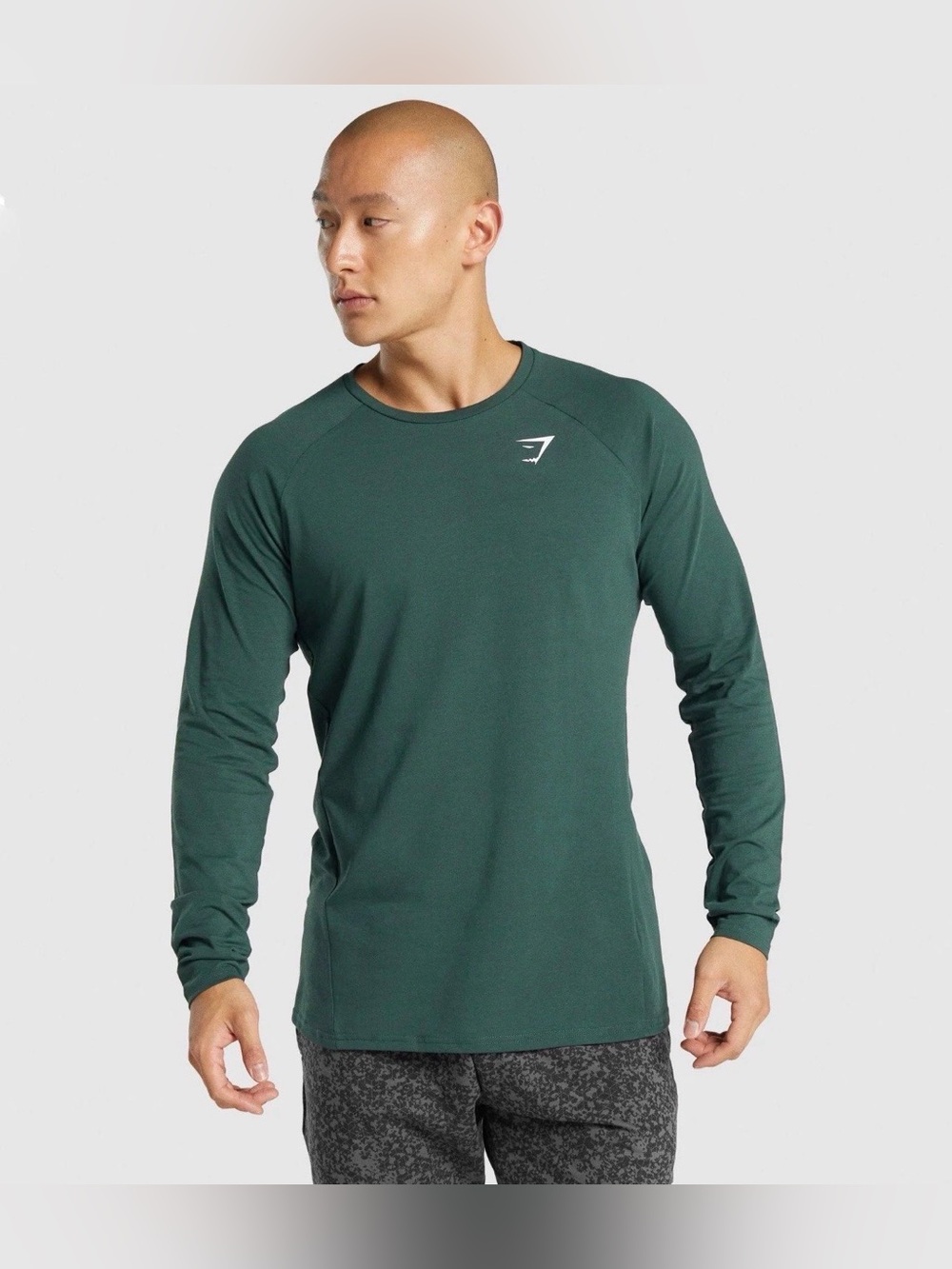 New Gymshark Critical 2.0 Warm-up Fitted Long Sleeve Training Tee - Forest Green